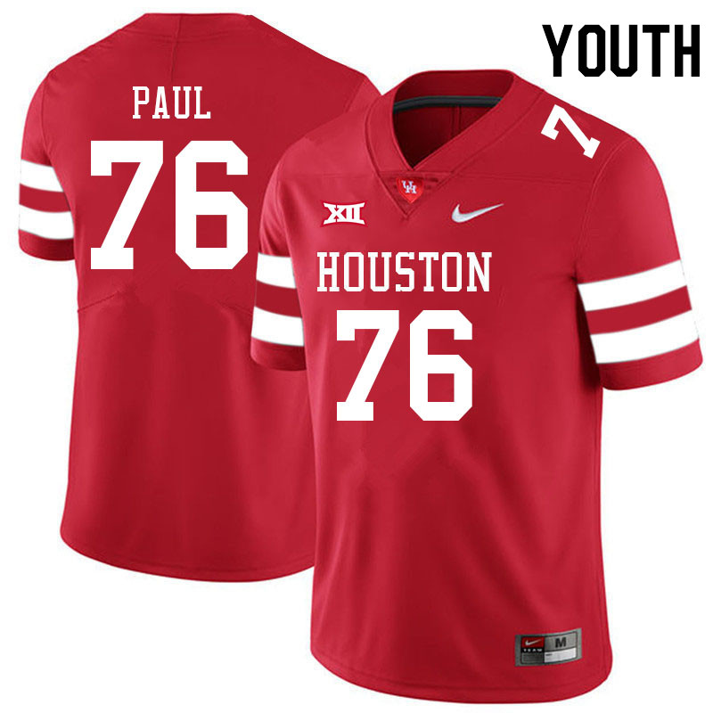 Youth #76 Patrick Paul Houston Cougars College Big 12 Conference Football Jerseys Sale-Red